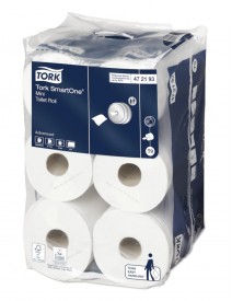 Tork Mini Smart One Toilet Roll 2ply White Pack of 12 rolls